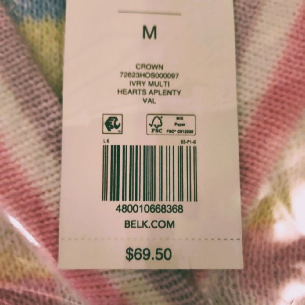 Crown & Ivy Ivory Multi Hearts Aplenty Cropped Gold Button Cardigan Size M NWT - Picture 5 of 5